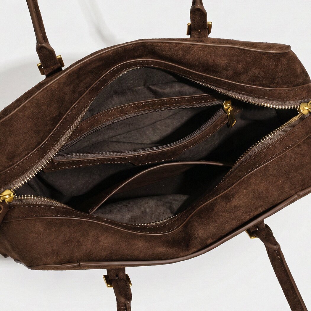 Rosette Suede Boston Bag