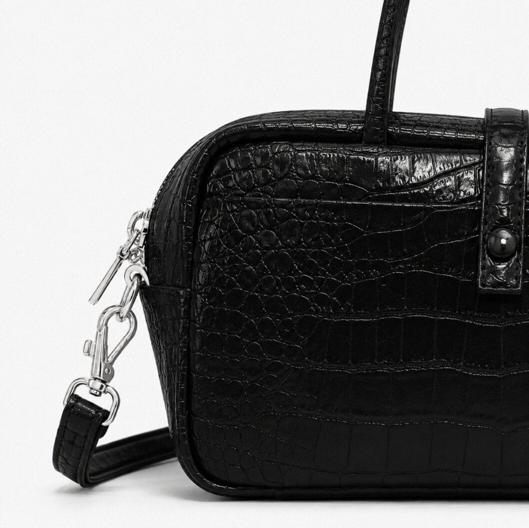 Valentina Croc Boston Bag