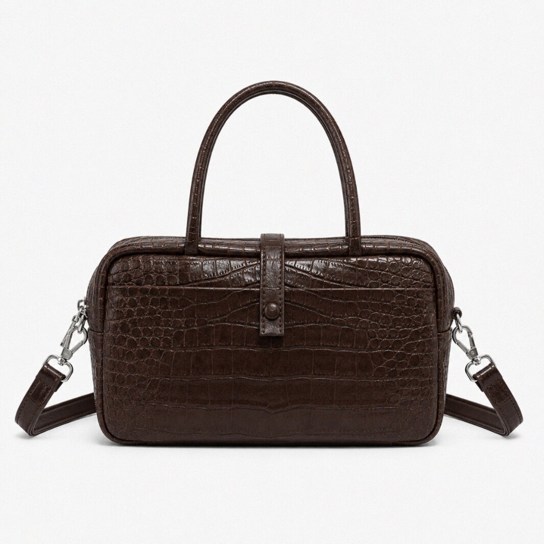 Valentina Croc Boston Bag